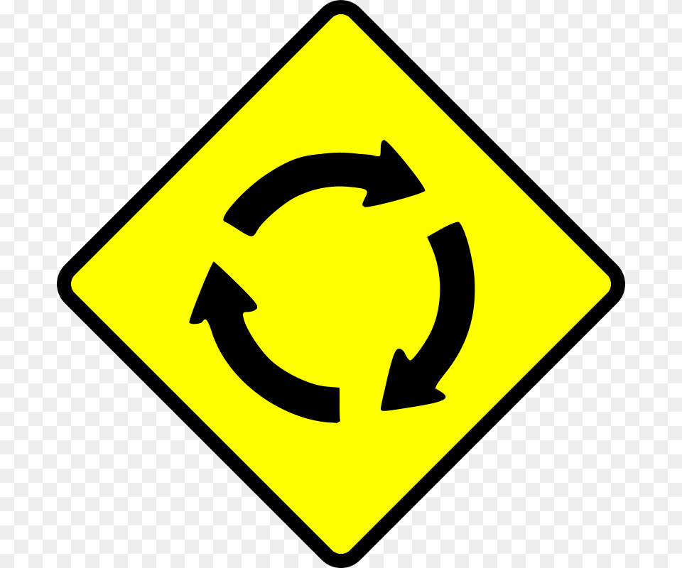 Leomarc Caution Roundabout, Sign, Symbol, Road Sign, Blackboard Free Png