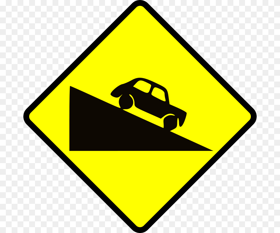 Leomarc Caution Steep Hill Up, Sign, Symbol, Car, Road Sign Free Png