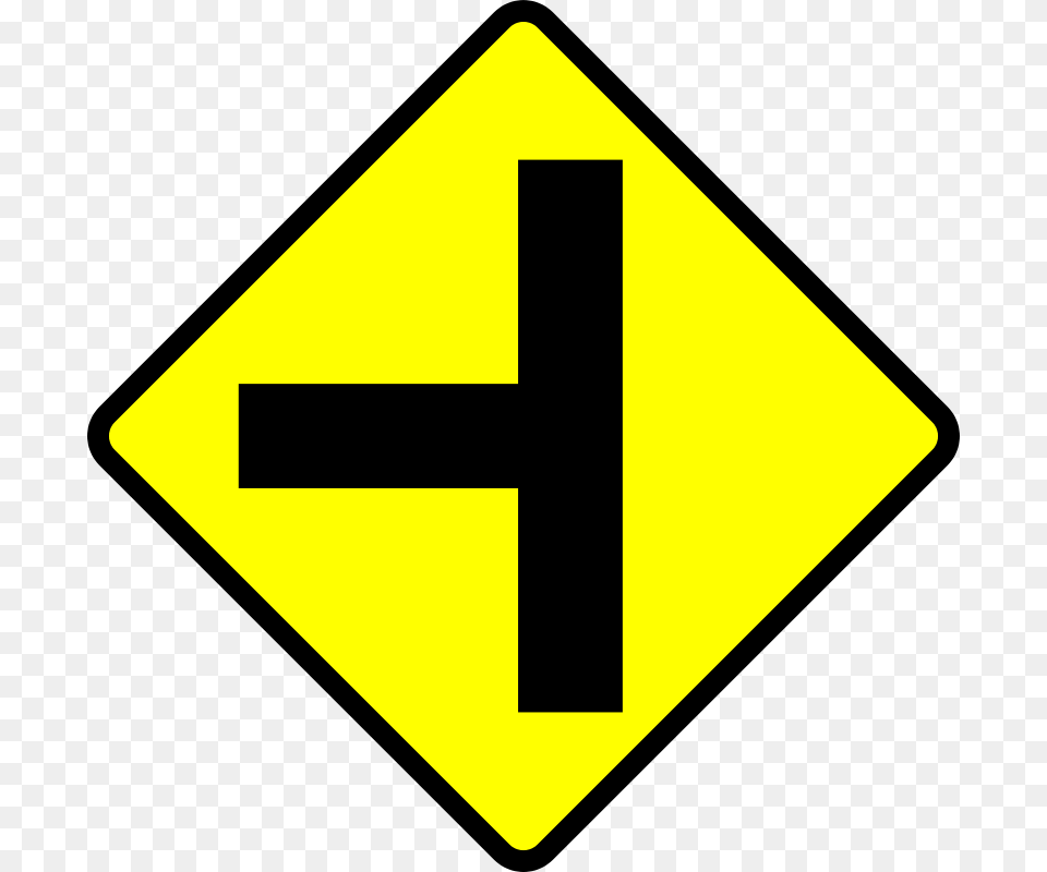 Leomarc Caution T Junction, Road Sign, Sign, Symbol, Disk Free Png