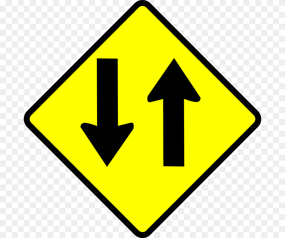 Leomarc Caution Two Way, Road Sign, Sign, Symbol Png Image