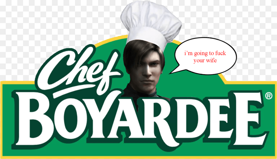 Leon S Kennedy Leon Scott Kennedy Resident Evil Chef Chef Boyardee, Clothing, Hat, Person, Face Png Image