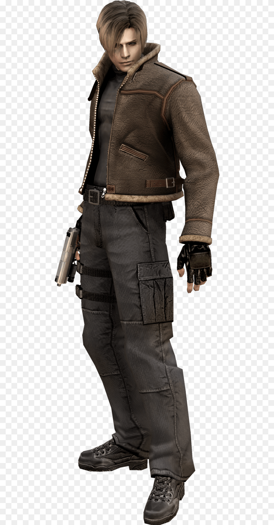 Leon Scott Kennedy Makes His First Appearance As One, Weapon, Pants, Jacket, Handgun Free Transparent Png