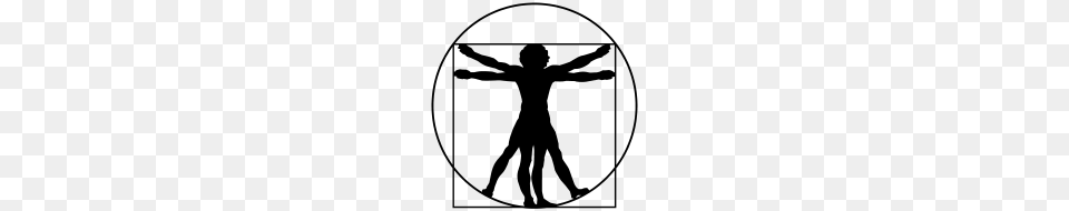 Leonard Da Vincis Vitruvian Man, Gray Png