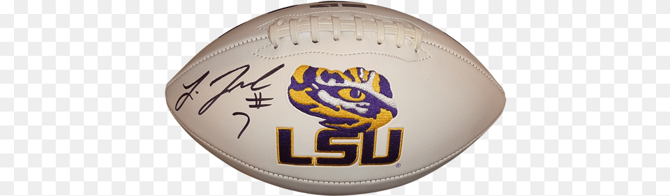 Leonard Fournette Autographed Lsu Louisiana State Tigers Logo Football Panini Lsu Tiger Eye Logo, Ball, Rugby, Rugby Ball, Sport Png Image