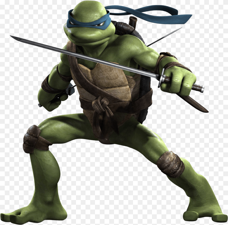 Leonardo Da Vinci Ninja Turtles, Sword, Weapon, Person Png