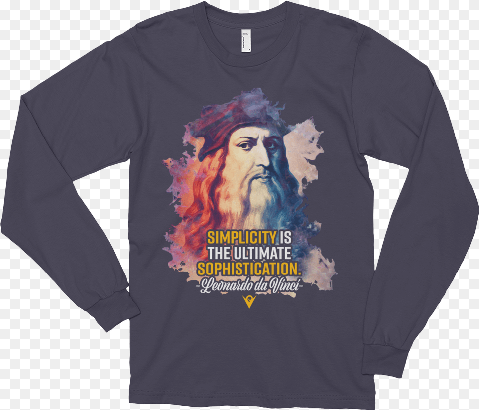 Leonardo Da Vinci T Shirt, Long Sleeve, Clothing, T-shirt, Sleeve Free Png Download