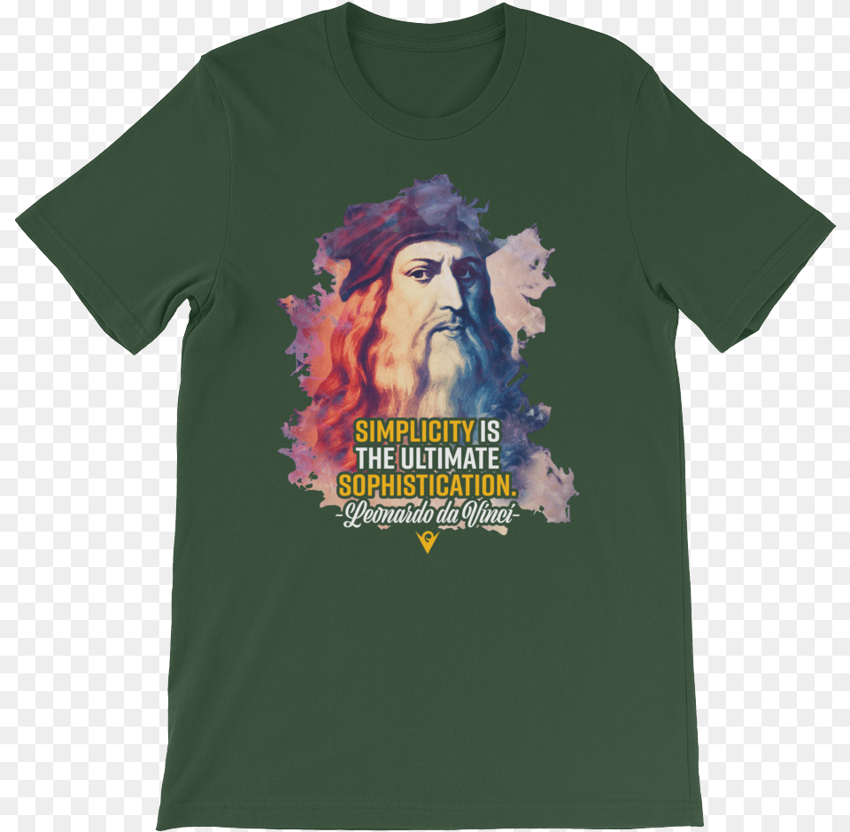 Leonardo Da Vinci T Shirt, Clothing, T-shirt, Person, Face Png