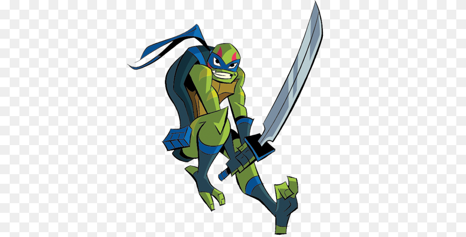 Leonardo From Rise Of The Teenage Mutant Ninja Turtles Nick Uk, Sword, Weapon, Person Png Image
