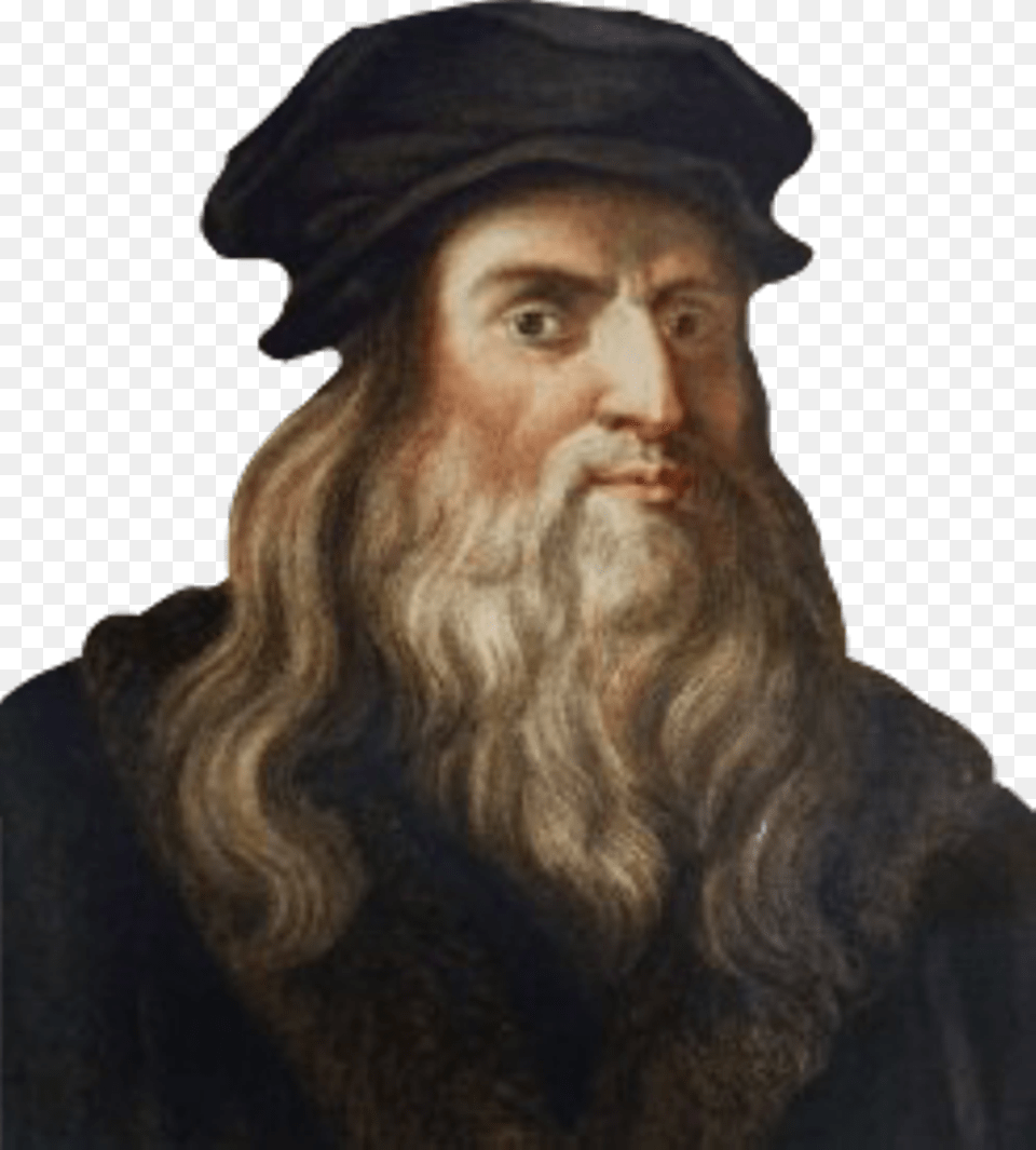 Leonardodavinci Sticker Lonard De Vinci Autoportrait, Head, Art, Face, Portrait Png Image