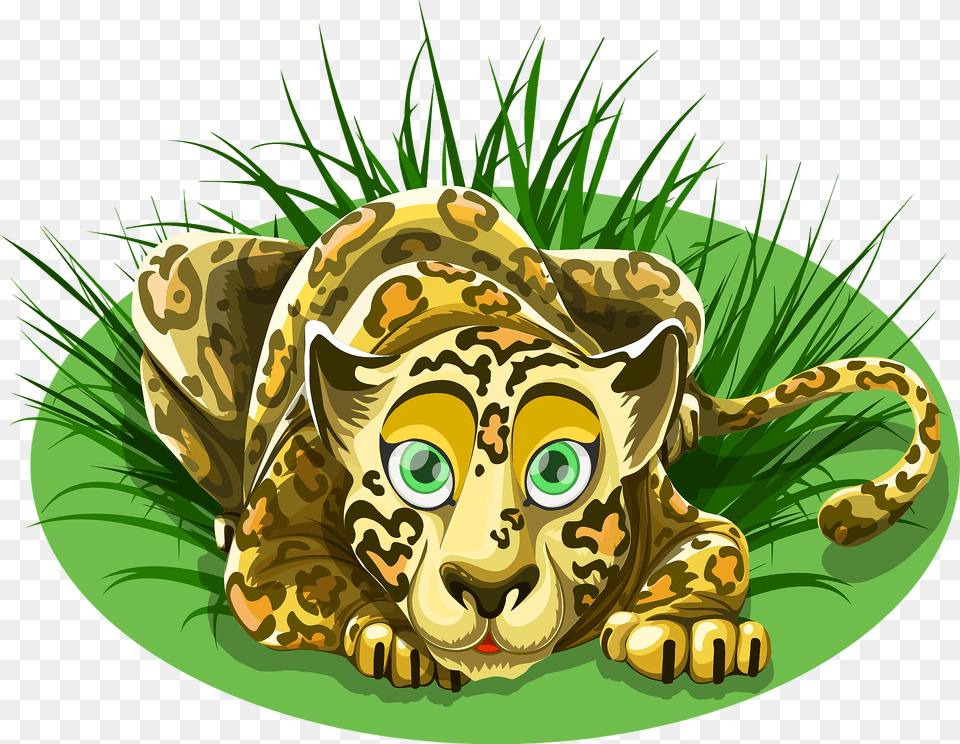 Leopard Animal Clipart, Grass, Plant, Vegetation, Face Free Png