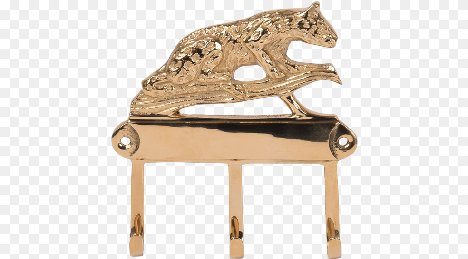Leopard Name Plate Hook Bench, Bronze, Wood, Treasure, Furniture Png Image
