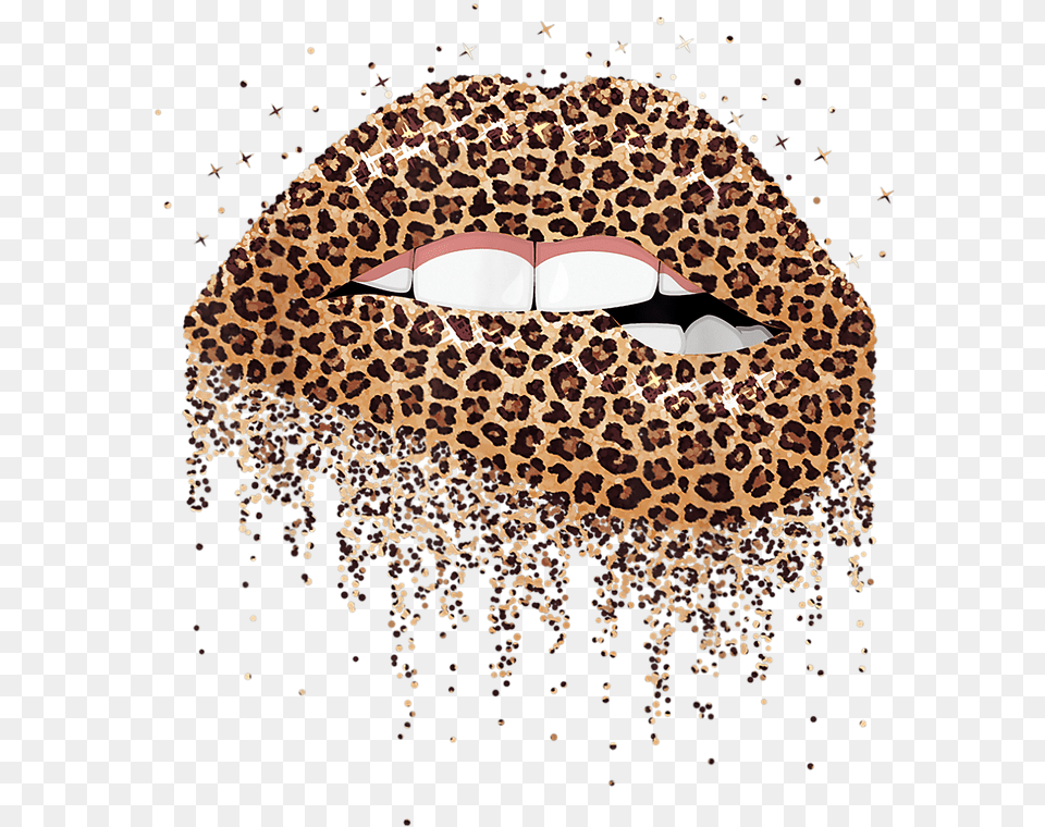 Leopard Print Lips Tshirt Free Png