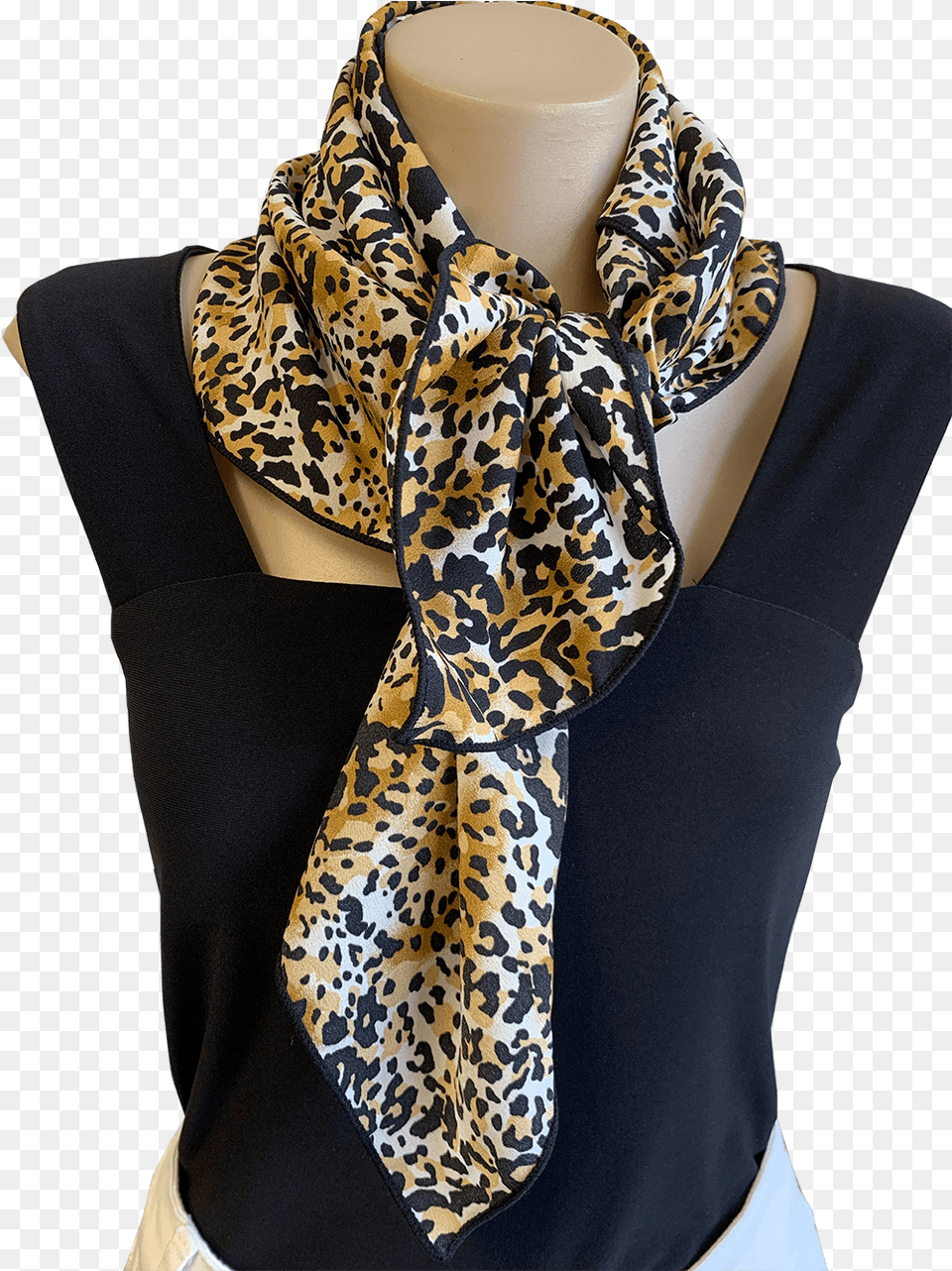 Leopard Print Scarf Scarf, Clothing, Stole Png Image