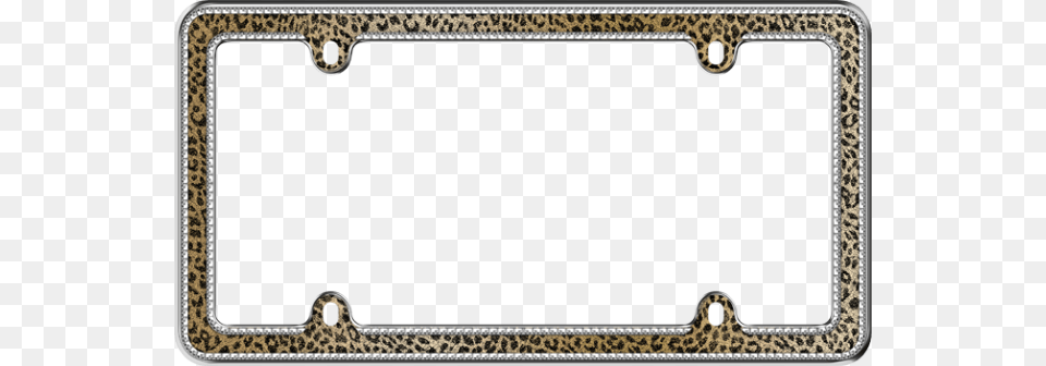 Leopard Print Wbling Leopard Bling Chrome License Plate Frame, Home Decor, Mailbox, Accessories Png