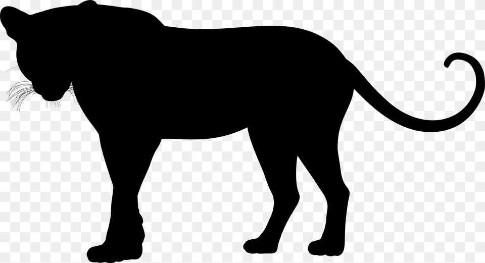 Leopard Silhouette Clip Art, Gray Png