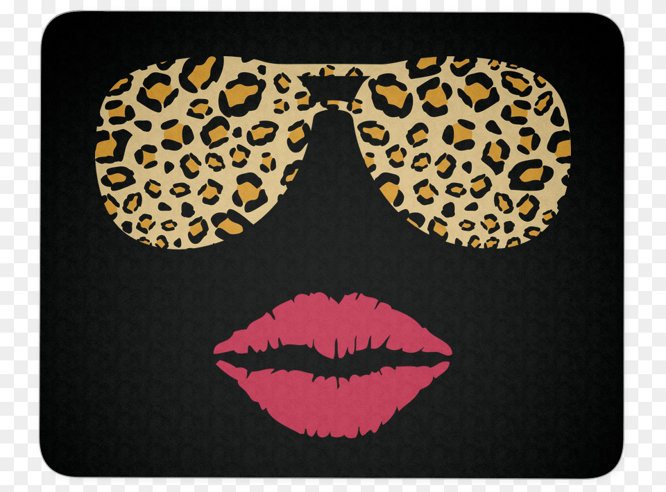 Leopard Sunglasses Amp Red Lipstick Lips Kiss White Leopard Sunglasses Clipart, Home Decor, Animal, Body Part, Mouth Png