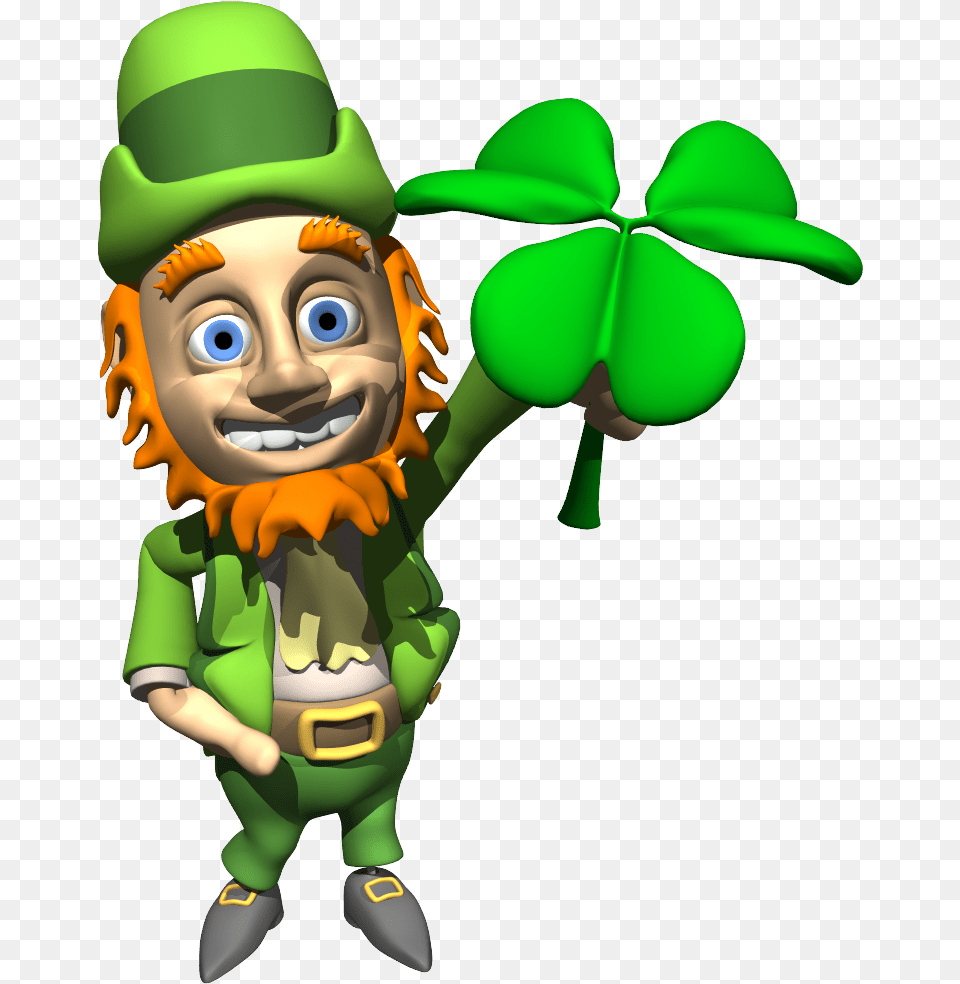 Leprechaun And Shamrock Clip Art St Patrick39s Day Funny Songs, Elf, Green, Baby, Person Free Transparent Png