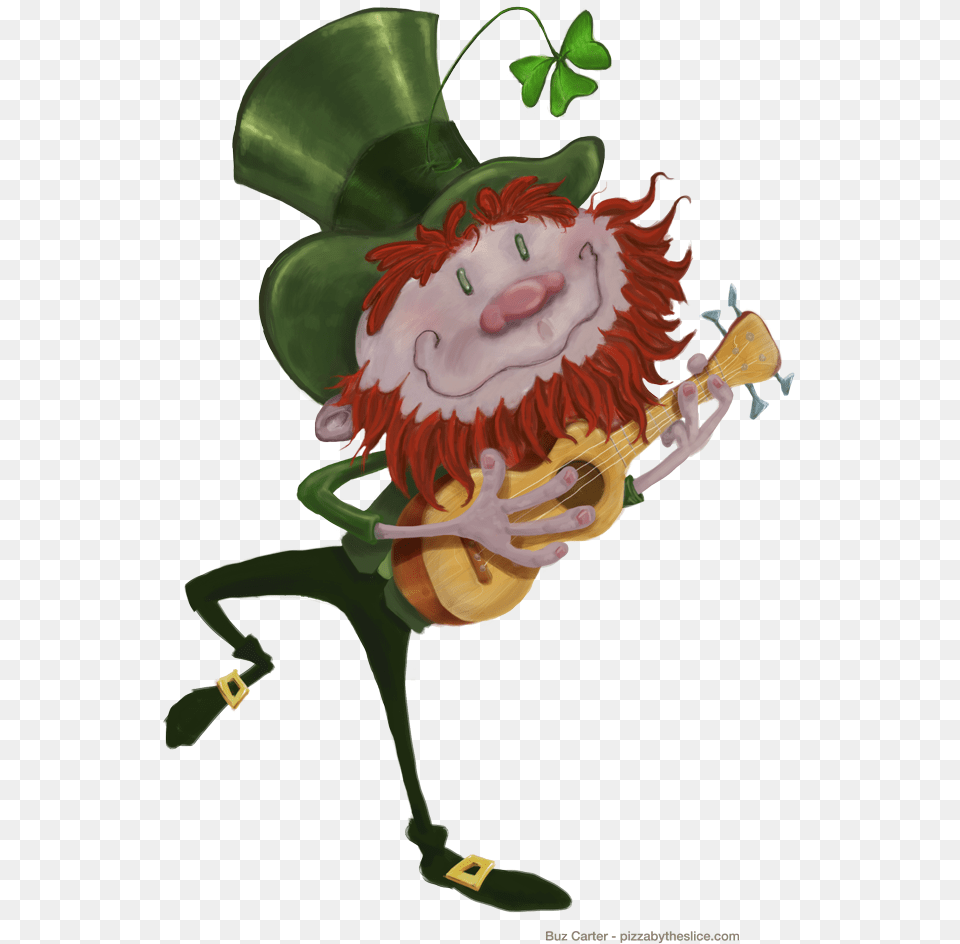 Leprechaun Dancing With His Ukulele Leprechaun No Background, Baby, Person, Cartoon Png Image