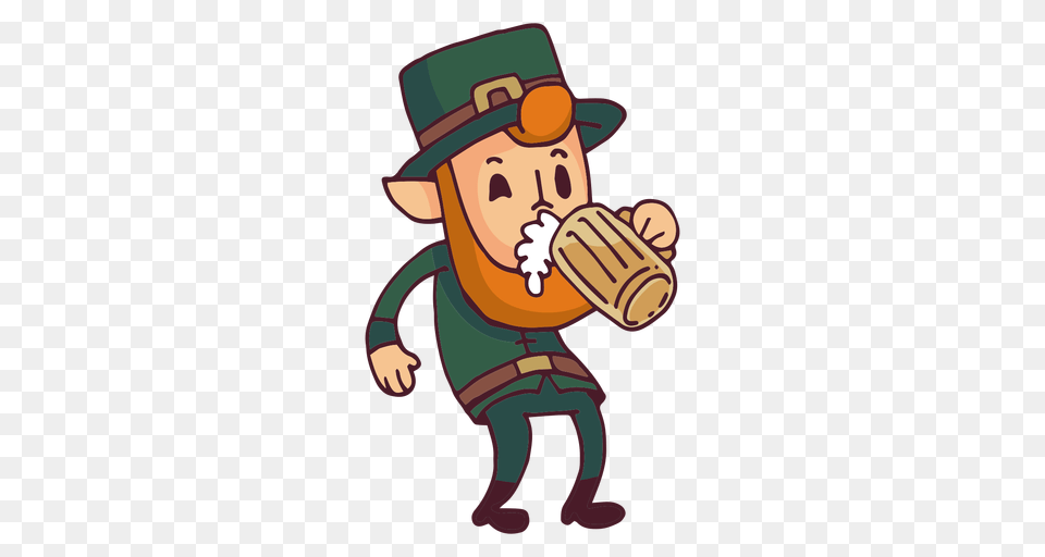 Leprechaun Drinking Beer Cartoon, Baby, Person, People, Face Png