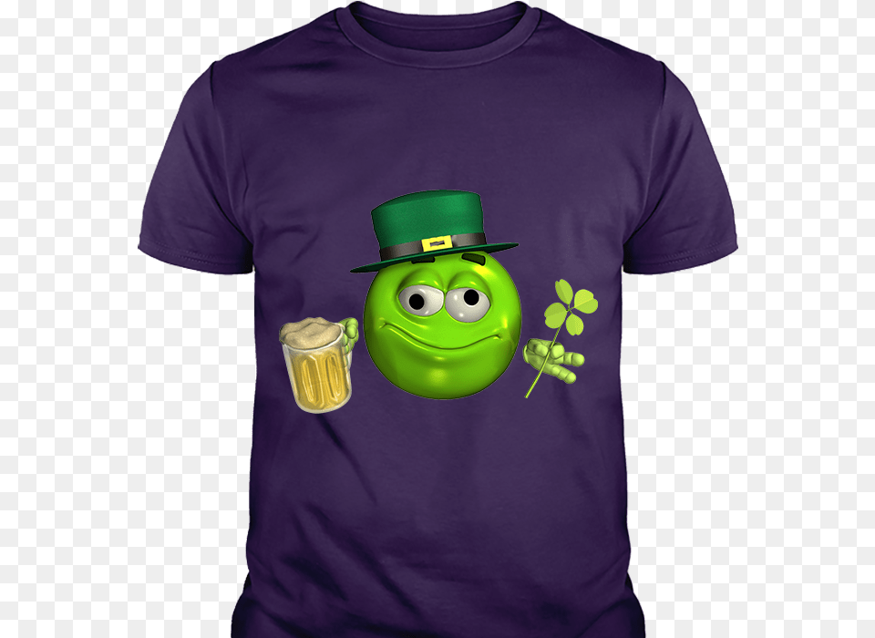 Leprechaun Emoticon Emoji With Beer Custom T Shirt Cartoon, Clothing, T-shirt, Hat Png