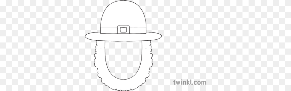 Leprechaun Hat 2 Black And White Illustration Twinkl Line Art, Clothing, Hardhat, Helmet, Stencil Png