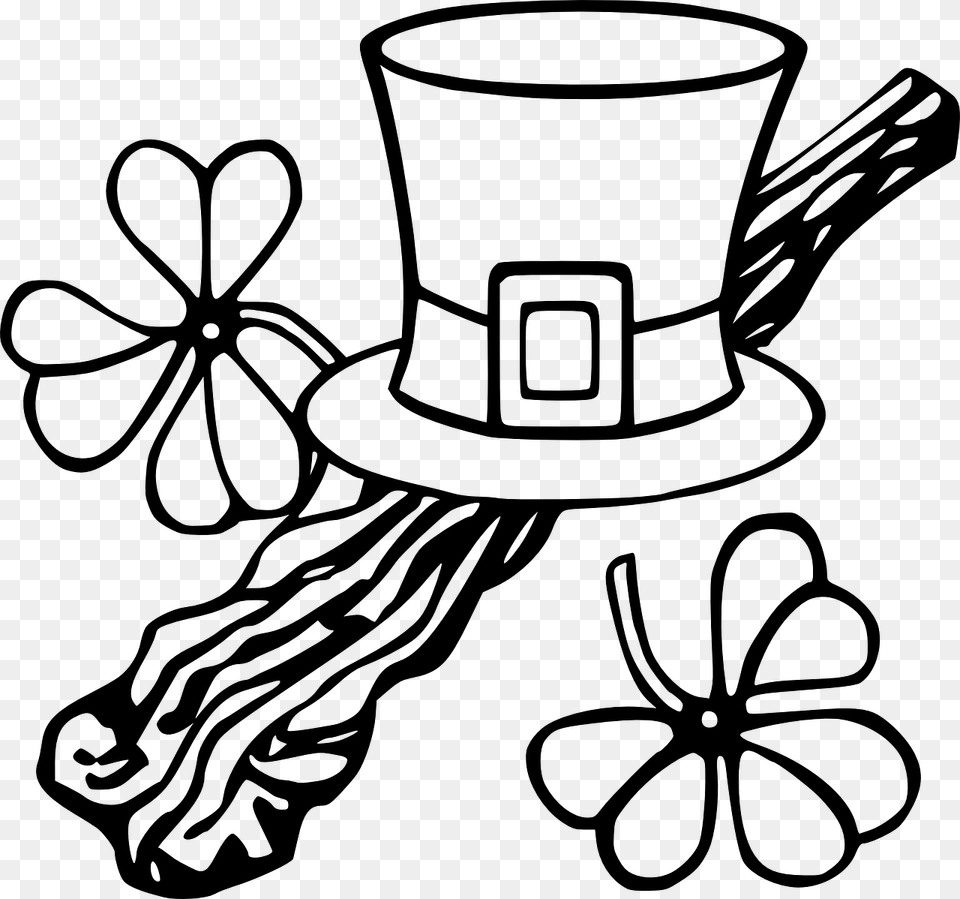 Leprechaun Hat Black And White Clipart Don T Drink And Drive St Patricks Day, Gray Free Png