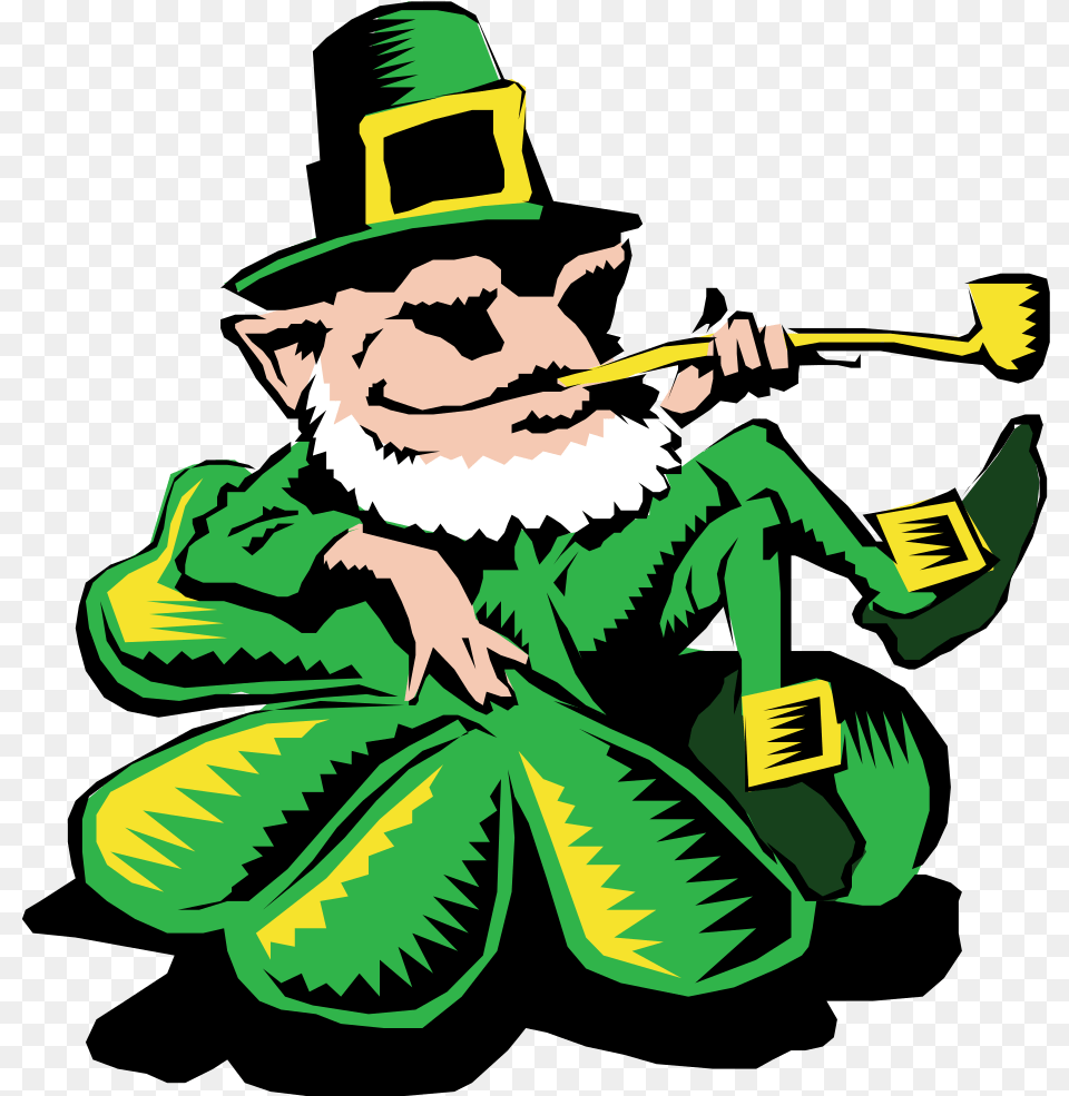Leprechaun On A Clover Clip Art, Baby, Green, Person, Face Free Transparent Png