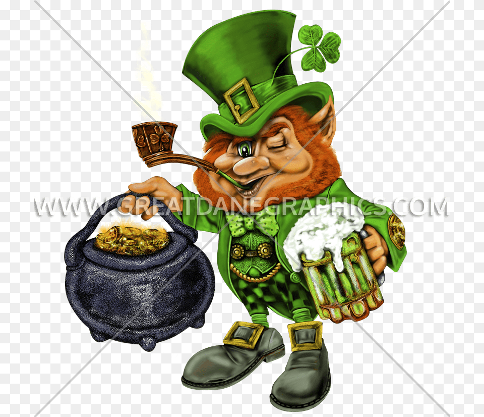 Leprechaun Pot Of Gold Leprechaun Clipart With The Pot Of Gold, Person, Clothing, Footwear, Shoe Free Png Download