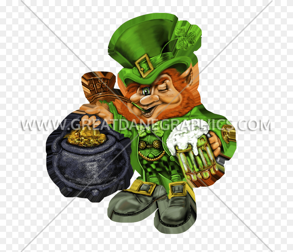 Leprechaun Pot Of Gold Production Ready Artwork For T Leprechauns And A Pot Of Gold, Adult, Person, Man, Male Png Image