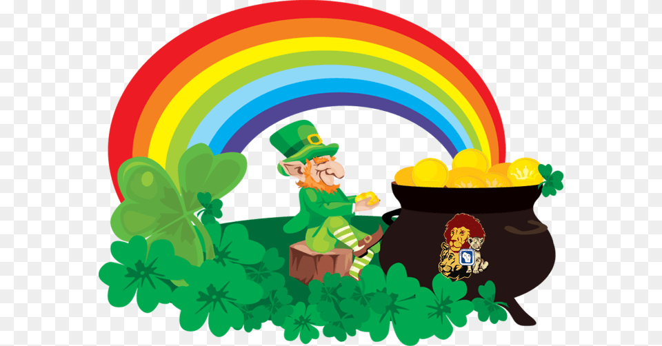 Leprechaun Rainbow And Pots Of Gold, Plant, Potted Plant, Baby, Person Png