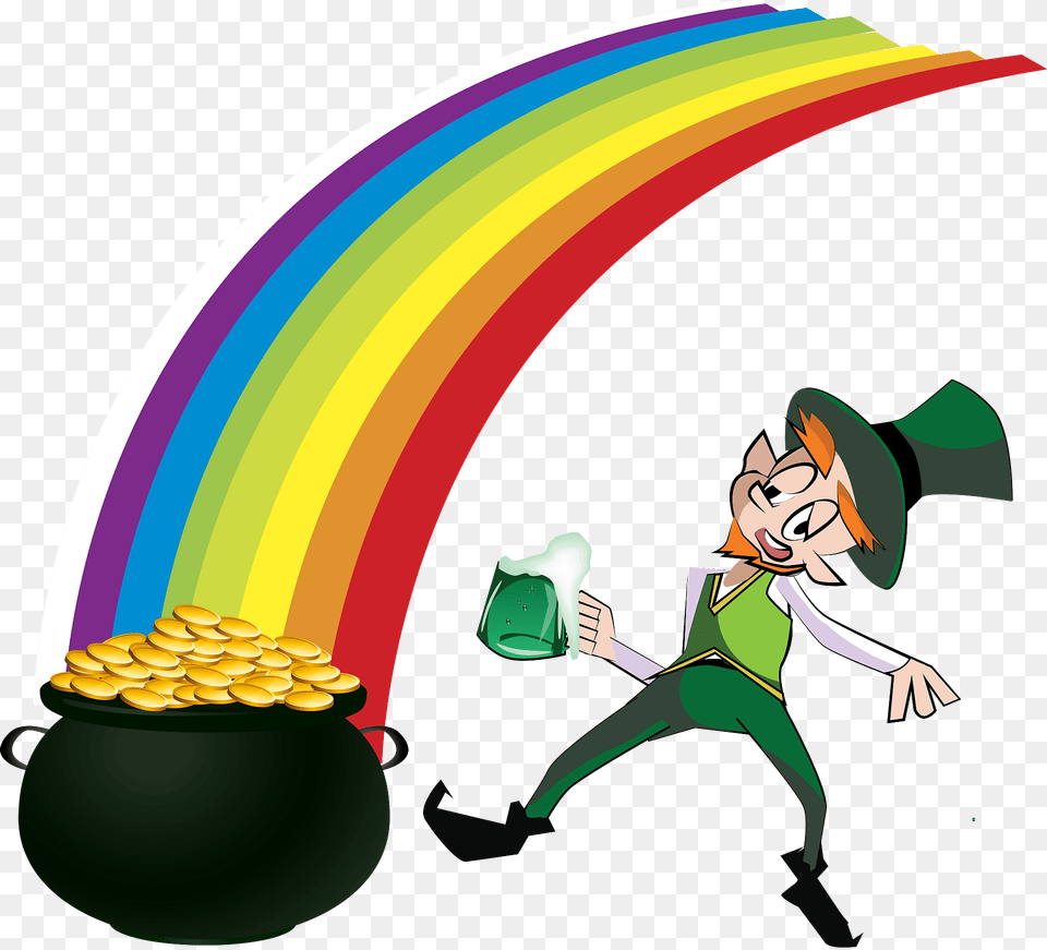 Leprechaun Rainbow Clipart, Art, Graphics, Person, Face Png Image