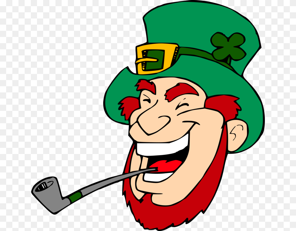 Leprechaun Saint Patricks Day Irish Laughter, Smoke Pipe, Cartoon, Face, Head Free Transparent Png