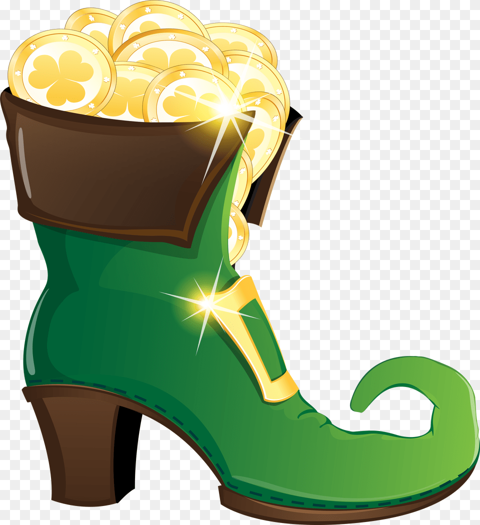 Leprechaun With Gold Coins St Patrick Leprechaun Shoes, Clothing, Footwear, Shoe, High Heel Png Image
