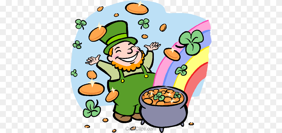 Leprechaun With Pot Of Gold Royalty Vector Clip Art, Baby, Person, Face, Head Free Transparent Png