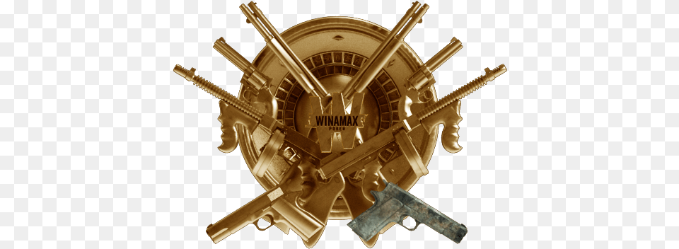 Les Catcheurs Wall Clock, Bronze, Gun, Weapon Png