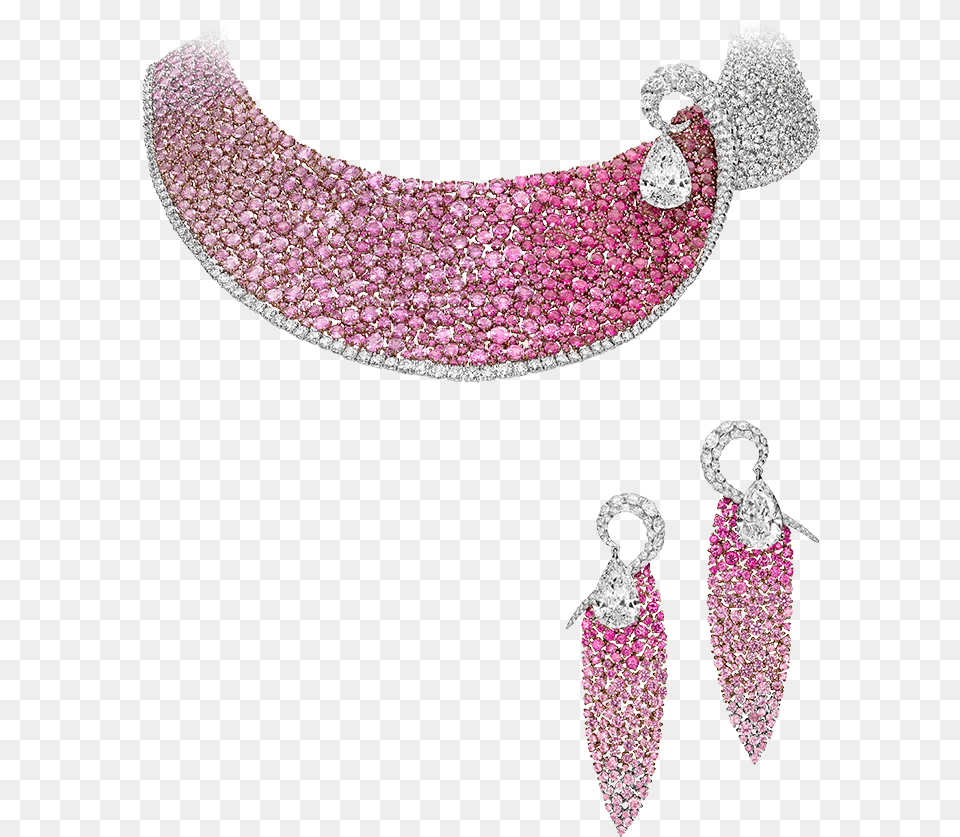 Les Merveilles Mesh Rubies And Diamonds Earrings, Accessories, Necklace, Earring, Jewelry Png Image