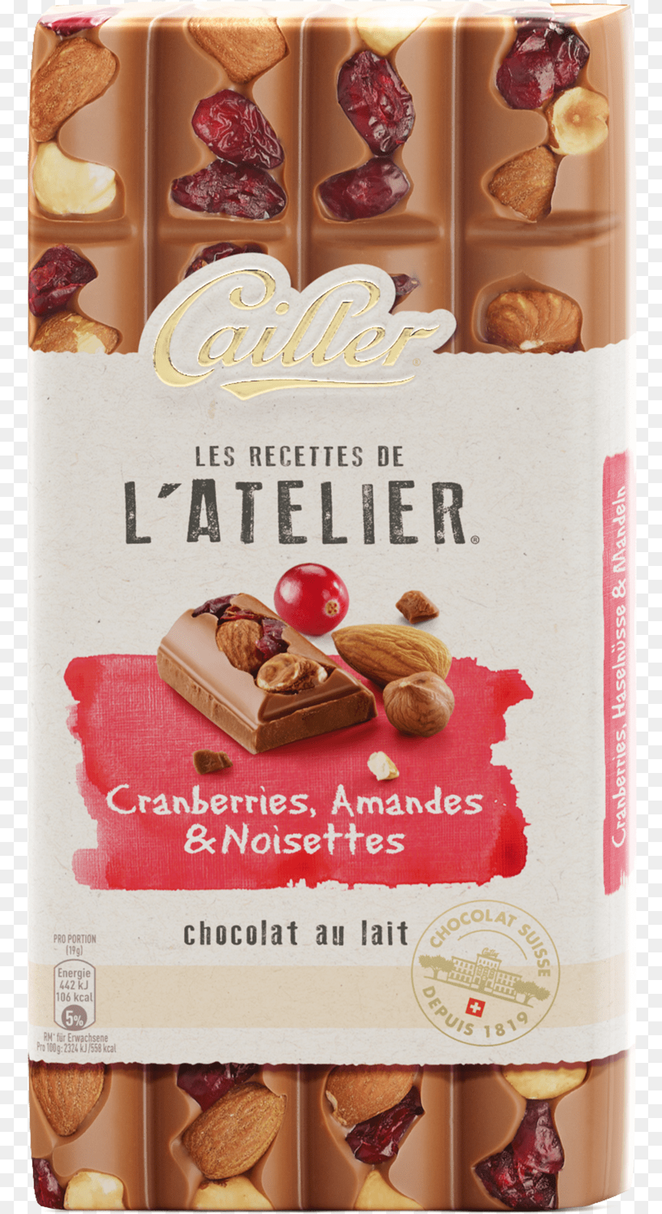 Les Recettes De L Atelier Milk With Cranberries Almonds Cailler L Atelier Cranberries, Food, Produce, Nut, Plant Png