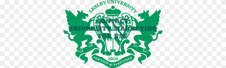 Lesley Crest With Watermark Lesley University Crest, Logo, Symbol, Green, Emblem Free Transparent Png