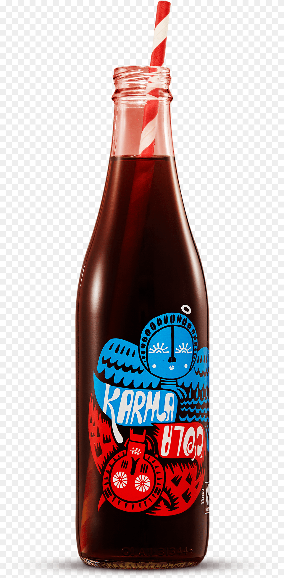 Less Sugar Than Most Other Fizzy Drinks Karma Cola Glass Bottle, Food, Ketchup, Beverage, Soda Free Transparent Png