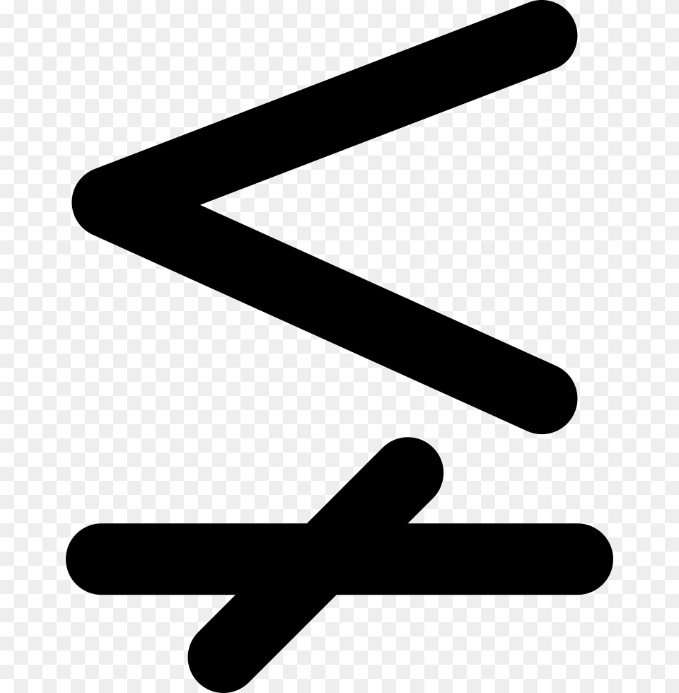 Less Than And Single Line Not Equal To Mathematical Less Than But Not Equal To Symbol, Sign, Blade, Razor, Weapon Png