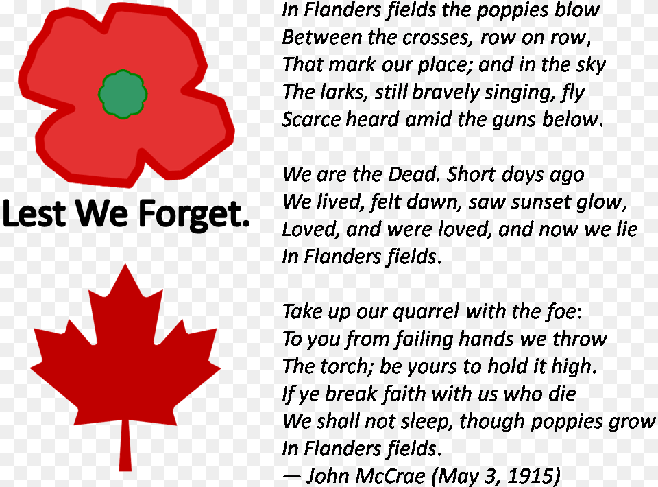 Lest We Forget Canada Flag, Leaf, Plant, Flower Png Image