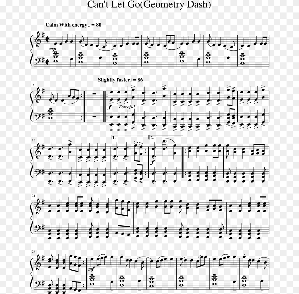 Let Go Sheet Music 1 Of 2 Pages Blood Sweat And Tears Piano Sheet, Gray Png