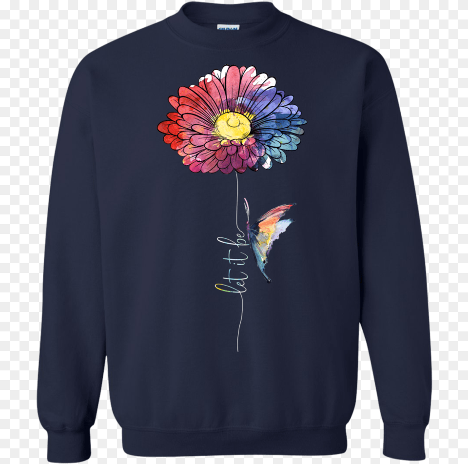 Let It Be Awesome Colorful Flower And Butterfly Shirt Dark Souls Christmas Sweater, Sweatshirt, Clothing, Hoodie, Knitwear Free Png Download