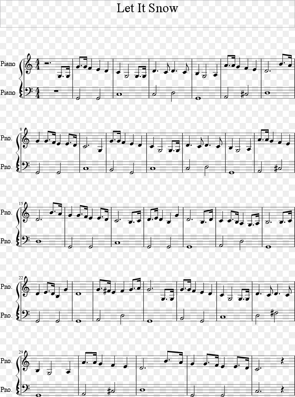 Let It Snow Bassline Score Billie Eilish When The Party39s Over Piano Sheet Music, Gray, White Board Free Transparent Png