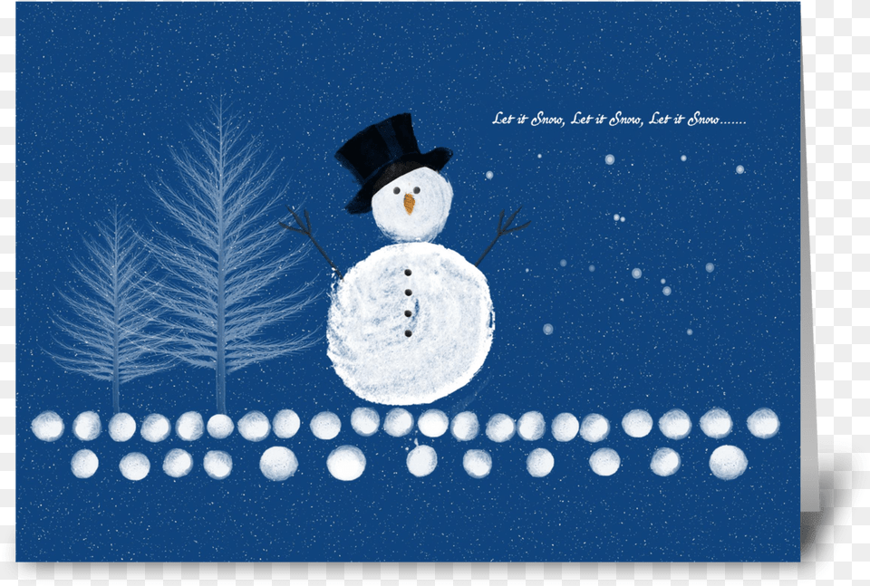 Let It Snow Greeting Card Christmas Card, Nature, Outdoors, Winter, Snowman Free Png