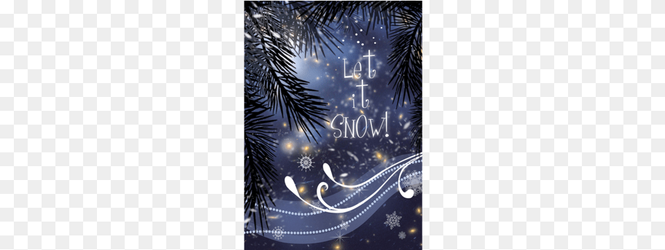 Let It Snow In The Pines Christmas Design, Outdoors, Night, Nature, Publication Png