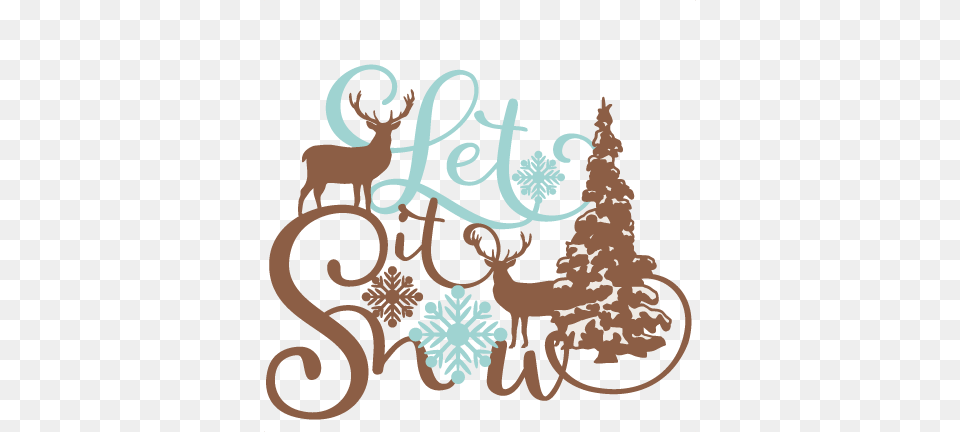 Let It Snow Phrase Winter Scene Scrapbook Cute, Art, Graphics, Floral Design, Pattern Free Transparent Png