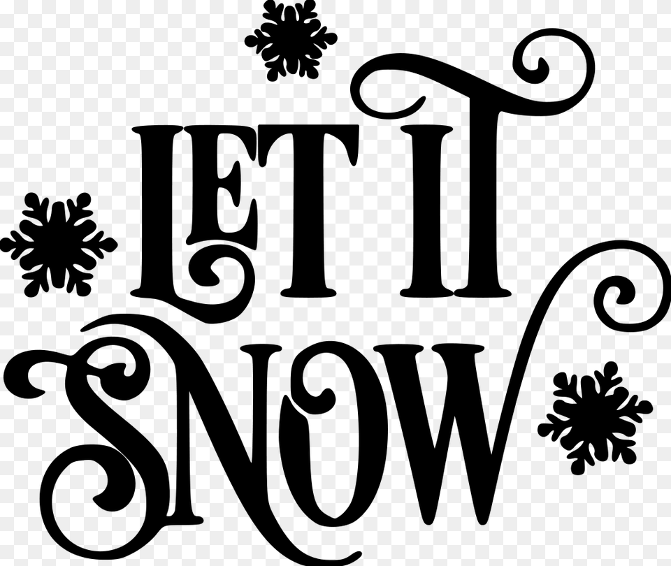 Let It Snow Script File Size Let It Snow Stencil, Gray Free Png