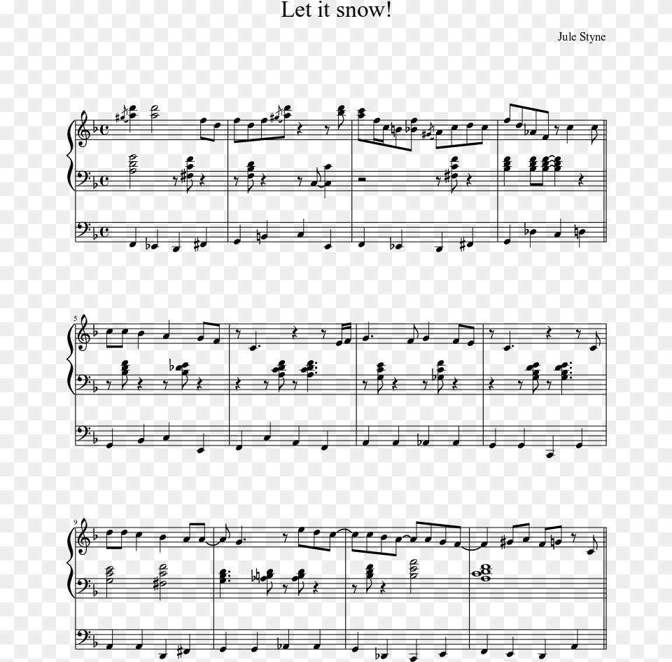 Let It Snow Sheet Music Composed By Jule Styne 1 Of Aslan39s Camp Sheet Music, Gray Free Png Download