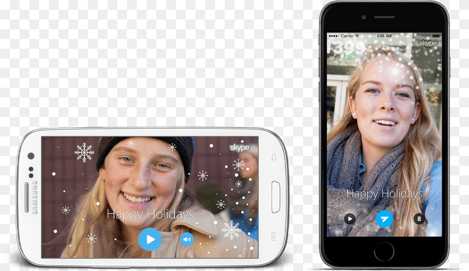 Let It Snow Skype App Gets Holiday Themed Update With Video Skype, Phone, Mobile Phone, Electronics, Adult Free Transparent Png